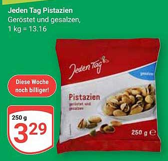 Jeden Tag Pistazien - Geröstet und gesalzen, 250 g