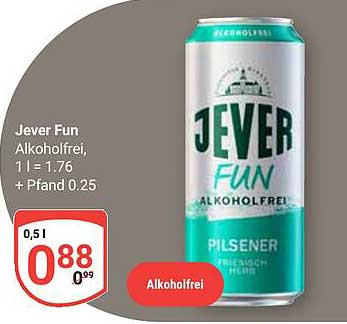 Jever Fun Alkoholfrei 0,5 l - Pilsener Genuss für Jeden