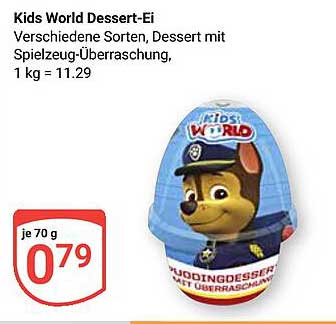 Kids World Dessert-Ei - Verschiedene Sorten mit Spielzeug-Überraschung