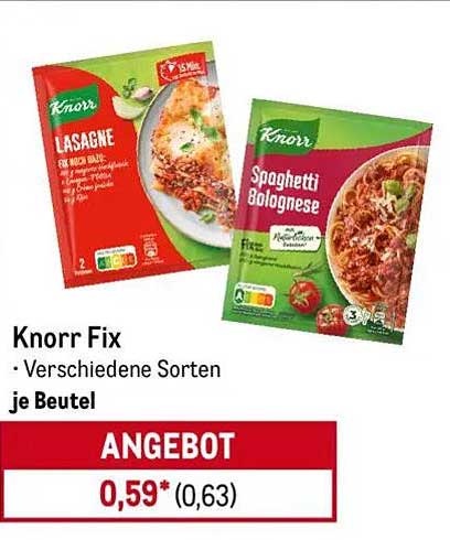 Knorr Fix - Lasagne oder Spaghetti Bolognese