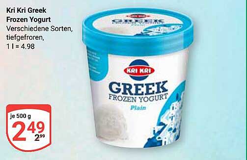 Kri Kri Greek Frozen Yogurt - Verschiedene Sorten, tiefgefroren