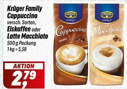 Krüger Family Cappuccino 500 g Packung – Leckere Sorten zum Genießen