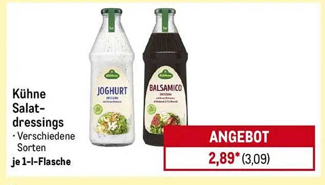 Kühne Salatdressings – Joghurt und Balsamico, je 1 l