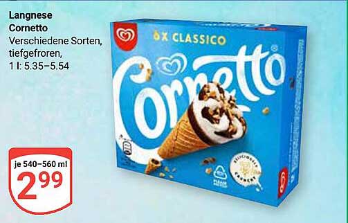 Langnese Cornetto - Verschiedene Sorten, tiefgefroren