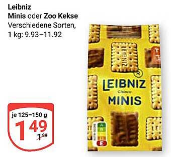 Leibniz Minis oder Zoo Kekse, 125-150 g