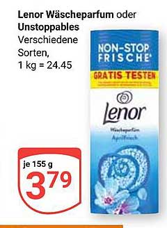 Lenor Wäscheparfum oder Unstoppables - 155 g für 3,79 €