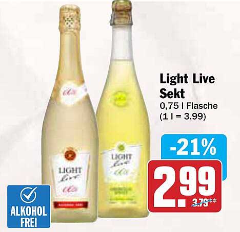 Light Live Sekt 0,75 l Flasche