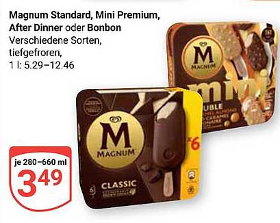 Magnum Standard, Mini Premium, After Dinner oder Bonbon