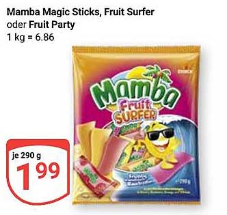 Mamba Magic Sticks, Fruit Surfer oder Fruit Party - 290 g