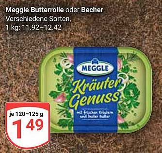 Meggle Butterrolle oder Becher - Kräuter Genuss