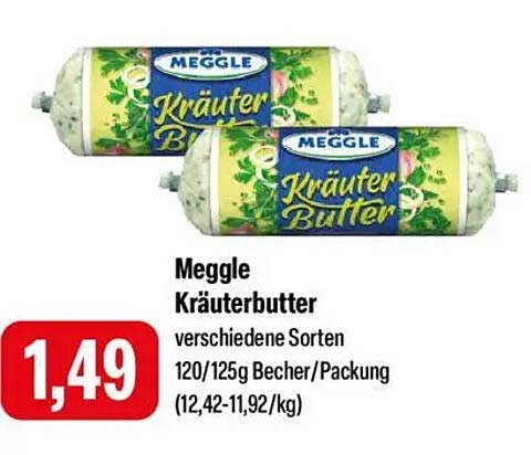 Meggle Kräuterbutter verschiedene Sorten 120/125g Becher/Packung