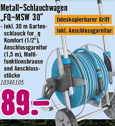 Metall-Schlauchwagen „FQ-MSW 30“ mit 30 m Gartenschlauch