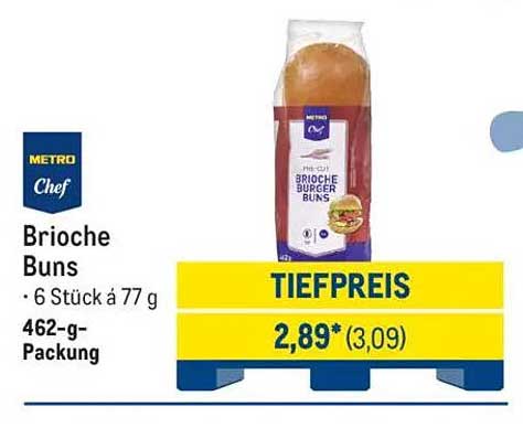 METRO Chef Brioche Buns - 6 Stück á 77 g