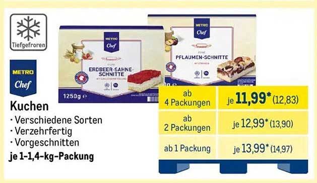 METRO Chef Erdbeer-Sahne-Schnitten und Pflaumen-Schnitten - Tiefgefroren