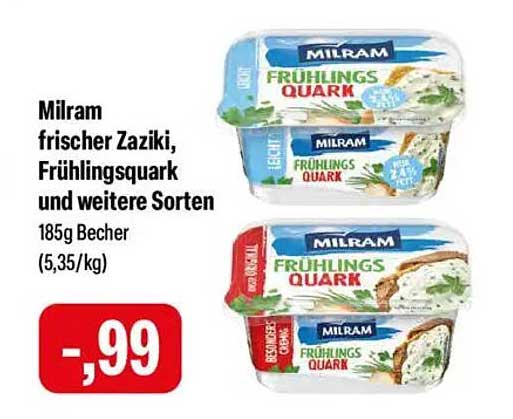 Milram frischer Zaziki, Frühlingsquark und weitere Sorten