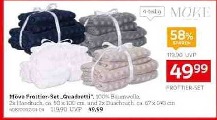 Möve Frottier-Set „Quadretti“ – 4-teilig
