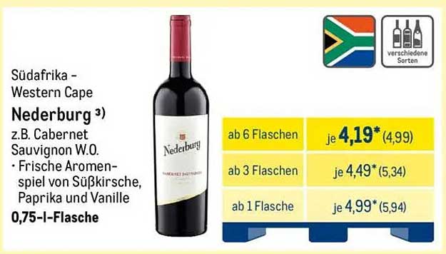 Nederburg Cabernet Sauvignon W.O. 0,75 l-Flasche