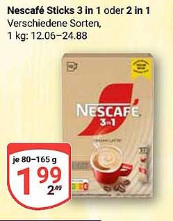 Nescafé Sticks 3 in 1 oder 2 in 1 - Verschiedene Sorten