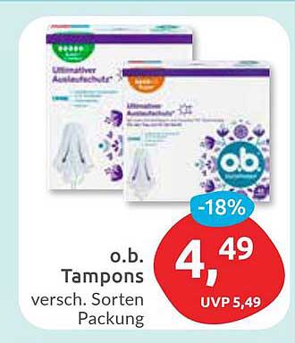 o.b. Tampons verschiedene Sorten Packung