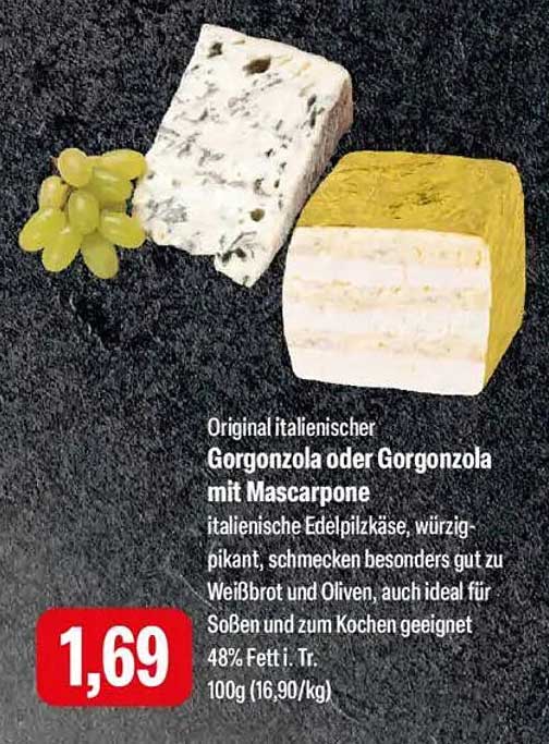 Original italienischer Gorgonzola oder Gorgonzola mit Mascarpone