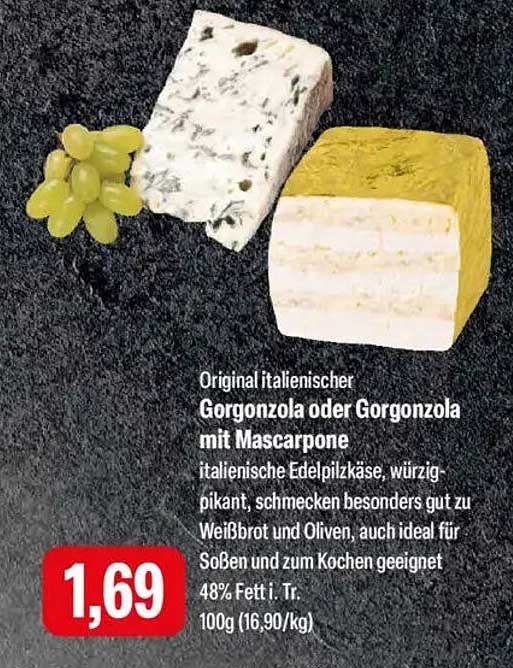Original italienischer Gorgonzola oder Gorgonzola mit Mascarpone