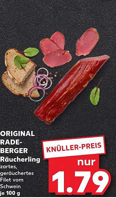 ORIGINAL RADE-BERGER Räucherling zartes, geräuchertes Filet vom Schwein je 100 g