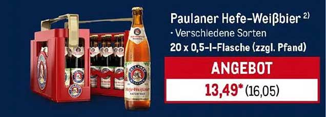 Paulaner Hefe-Weißbier - 20 x 0,5 l Flasche (zzgl. Pfand)