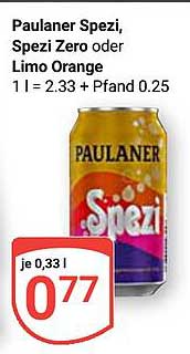 Paulaner Spezi, Spezi Zero oder Limo Orange