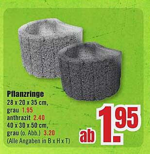 Pflanzringe 28 x 20 x 35 cm grau ab 1,95 €