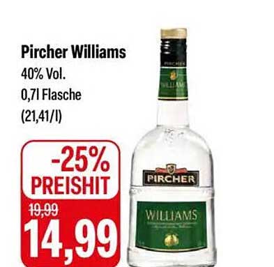 Pircher Williams 40% Vol. 0,7l Flasche