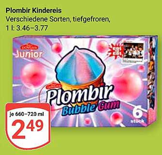 Plombir Kindereis - verschiedene Sorten, tiefgefroren, 660-720 ml