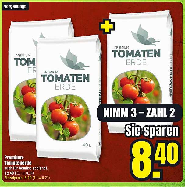 Premium Tomatenerde 40L - Nimm 3, Zahl 2