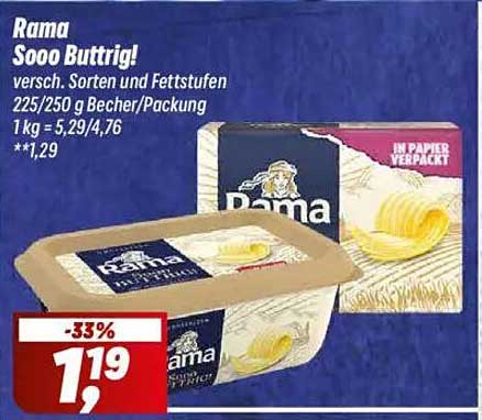 Rama Sooo Buttrig! - versch. Sorten und Fettstufen