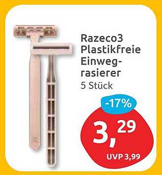 Razeco3 Plastikfreie Einweg-Rasierer, 5 Stück