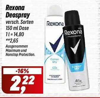 Rexona Deospray 150 ml - Verschiedene Sorten