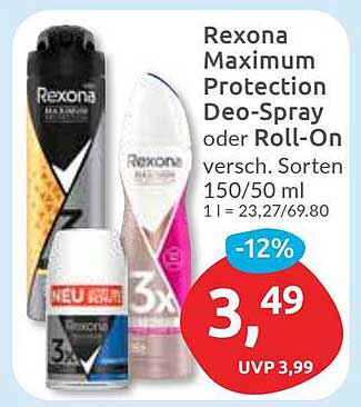 Rexona Maximum Protection Deo-Spray oder Roll-On - vielseitige Sorten 150/50 ml