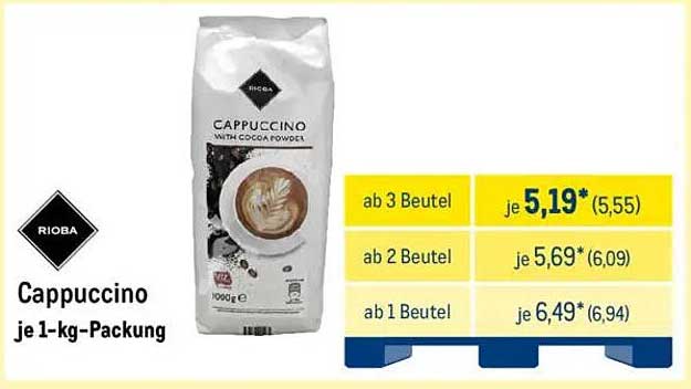 Rioba Cappuccino 1 kg Packung - von METRO