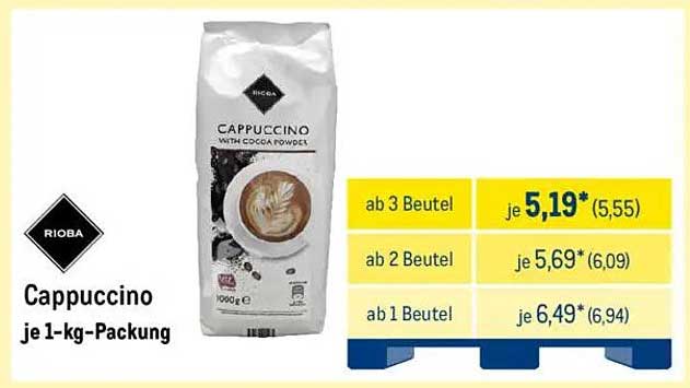 Rioba Cappuccino je 1-kg-Packung