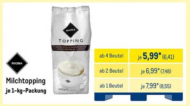 Rioba Milchtopping je 1-kg-Packung