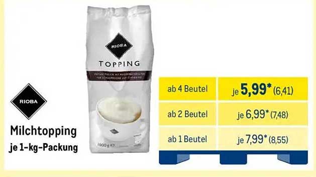 Rioba Milchtopping je 1-kg-Packung