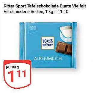 Ritter Sport Tafelschokolade Bunte Vielfalt
