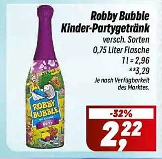 Robby Bubble Kinder-Partygetränk - verschiedene Sorten 0,75 Liter Flasche