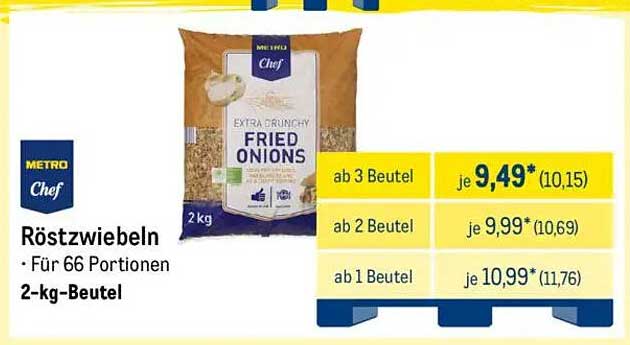 Röstzwiebeln - Für 66 Portionen, 2-kg-Beutel