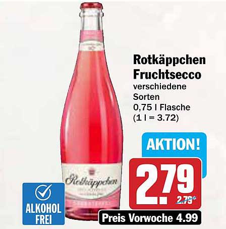 Rotkäppchen Fruchtsecco verschiedene Sorten 0,75 l Flasche