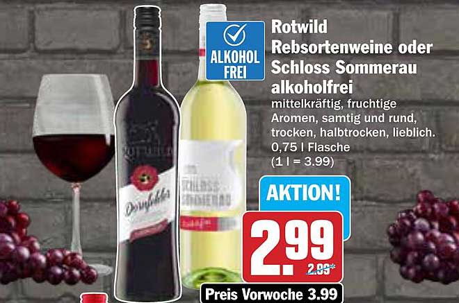 Rotwild Rebsortenweine oder Schloss Sommerau alkoholfrei