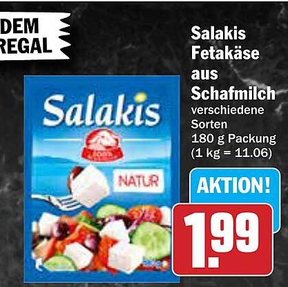 Salakis Fetakäse aus Schafmilch - verschiedene Sorten