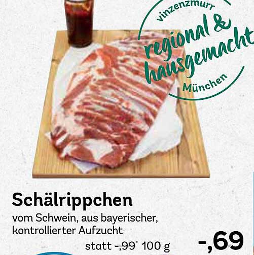 Schälrippchen vom Schwein aus bayerischer, kontrollierter Aufzucht