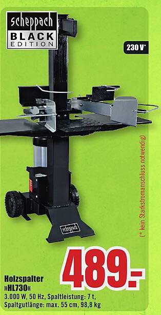 Scheppach Holzspalter HL730 in der Black Edition