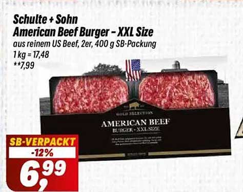 Schulte + Sohn American Beef Burger - XXL Size