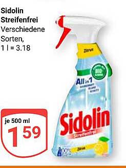 Sidolin Streifenfrei - Verschiedene Sorten, 500 ml